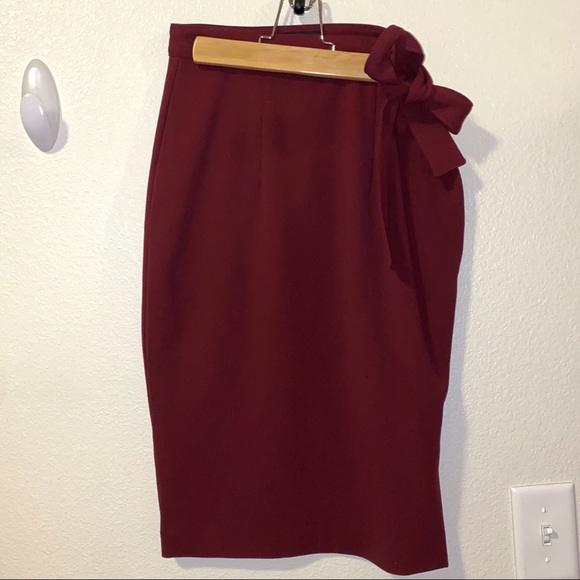 EXPRESS High Waisted Side Tie Pencil Skirt - Picture 5 of 8